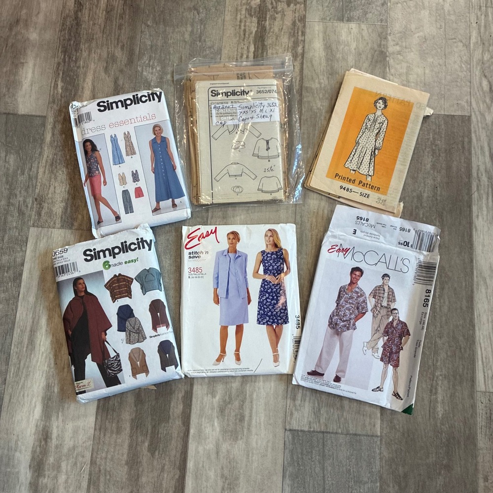 Simplicity McCall's Sewing Patterns Lot Mixed Sizes Vintage Modern 6pc Bundle